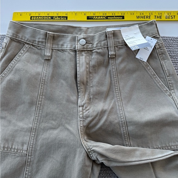 GAP Khaki Tan High Rise Seamed Barrel Pants Size 28 NEW - Picture 10 of 12